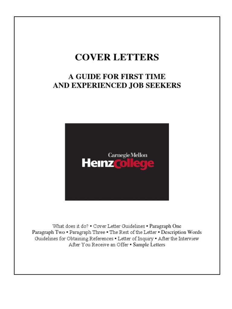 Cover Letter Guide for Job Seekers | PDF | Carnegie Mellon University ...