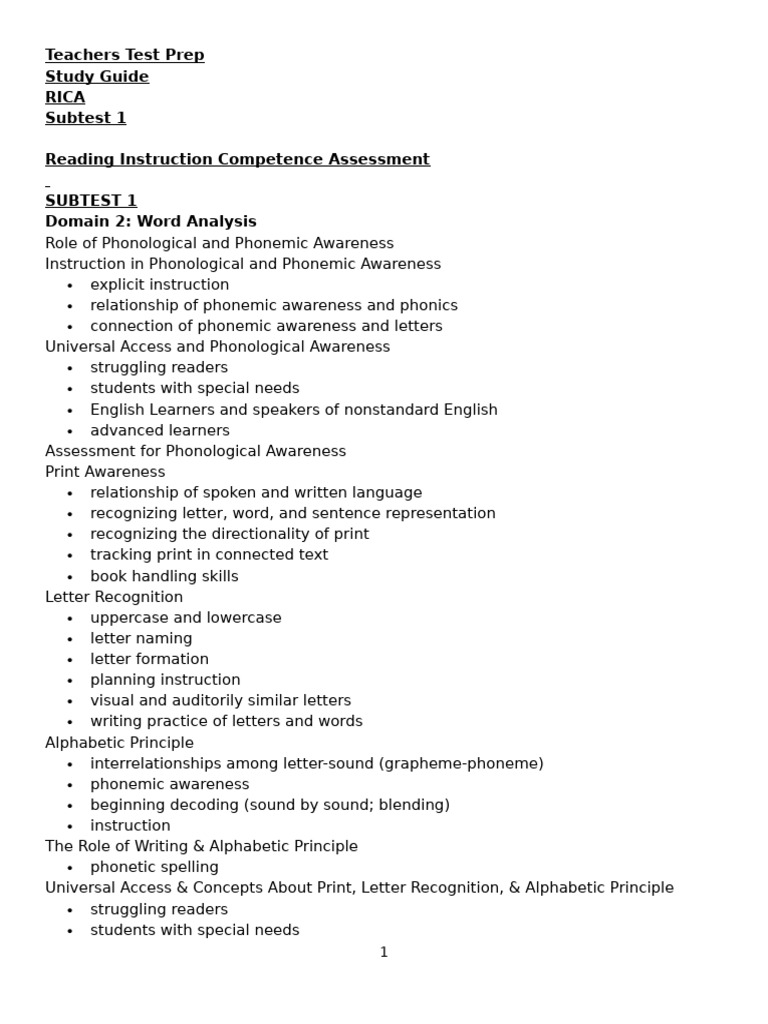 rica 1 | PDF | Reading Comprehension | Phonics