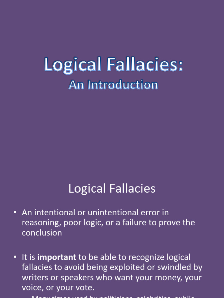 Understanding Logical Fallacies | PDF