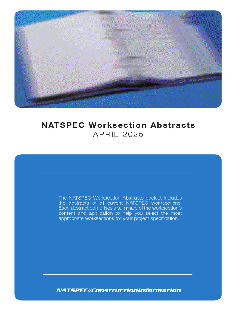 NATSPEC Worksection Abstracts Guide | PDF | Road Surface ...