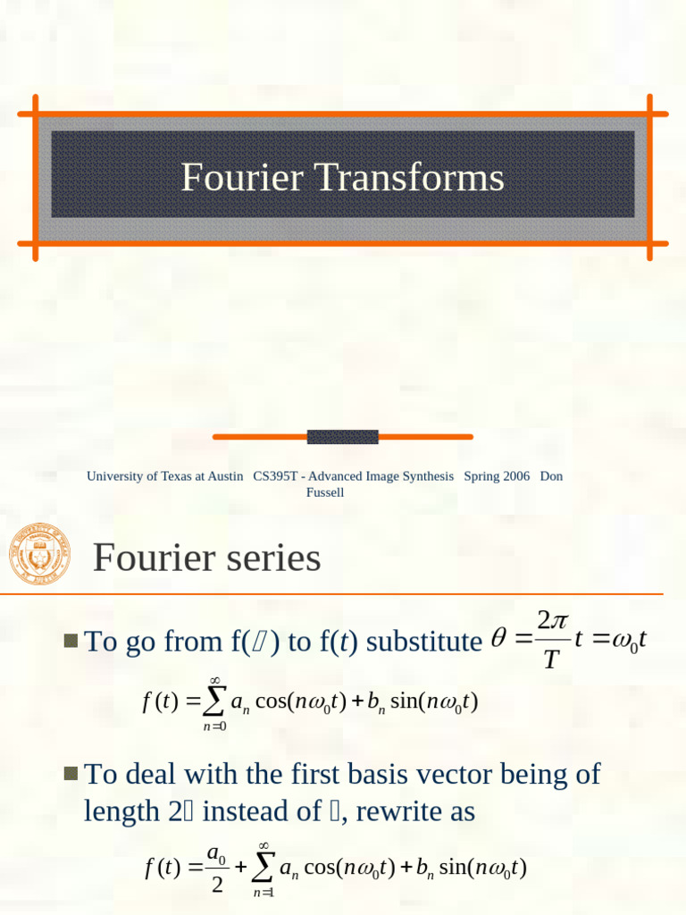 Fourier Transforms in Image Synthesis | PDF | Fourier Series ...