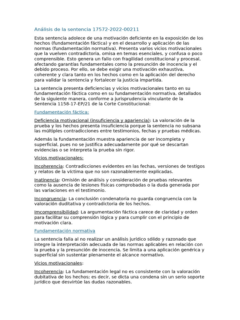 Análisis de Sentencia 17572202200211 | PDF | Caso de ley | Sentencia (ley)