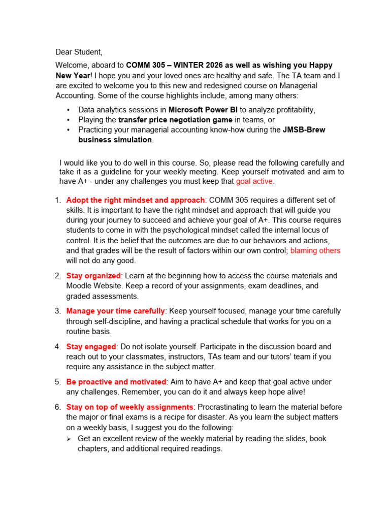 COMM 305 Managerial Accounting Guide | PDF | Artificial Intelligence ...