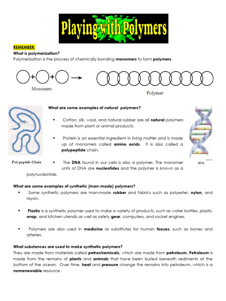 PVM Playing With Polymers Lab (1) | PDF | Polymers | Chemical Substances