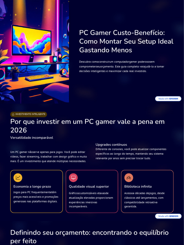 Como Montar PC Gamer Custo-Benefício | PDF | Disco de estado sólido ...