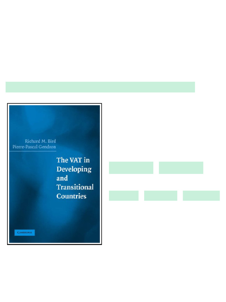 (Ebook) The VAT in Developing and Transitional Countries by Richard ...