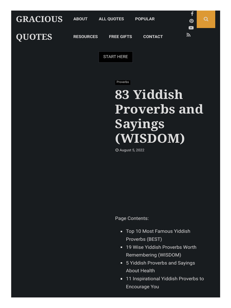 Famous Yiddish Proverbs and Sayings | PDF | Book Of Proverbs | Courage