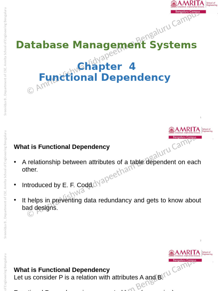 Understanding Functional Dependency in DBMS | PDF | Data Model ...