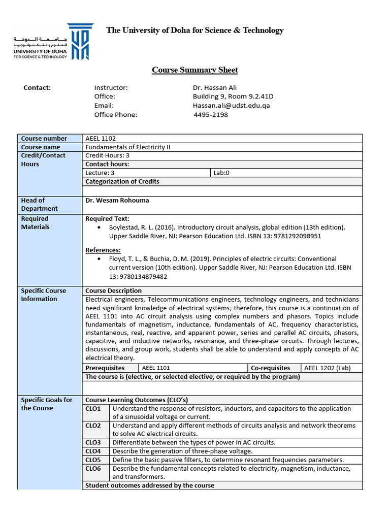 Fundamentals of Electricity II Course Guide | PDF | Ac Power ...
