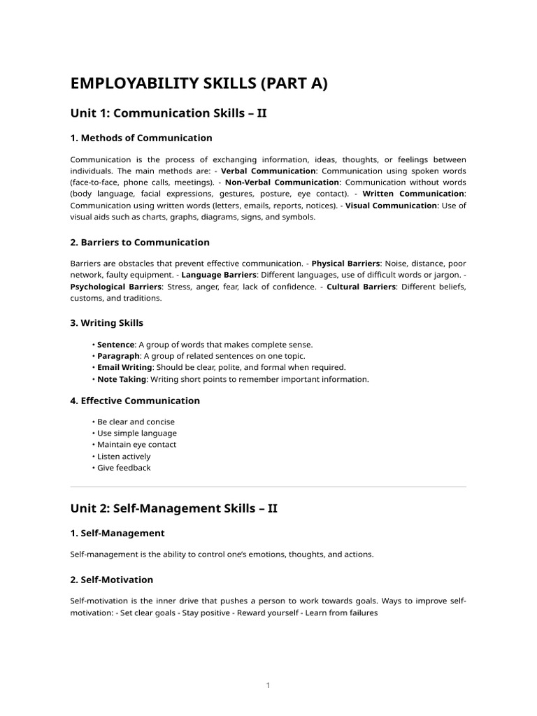 Essential Employability Skills Guide | PDF | Communication | Spreadsheet