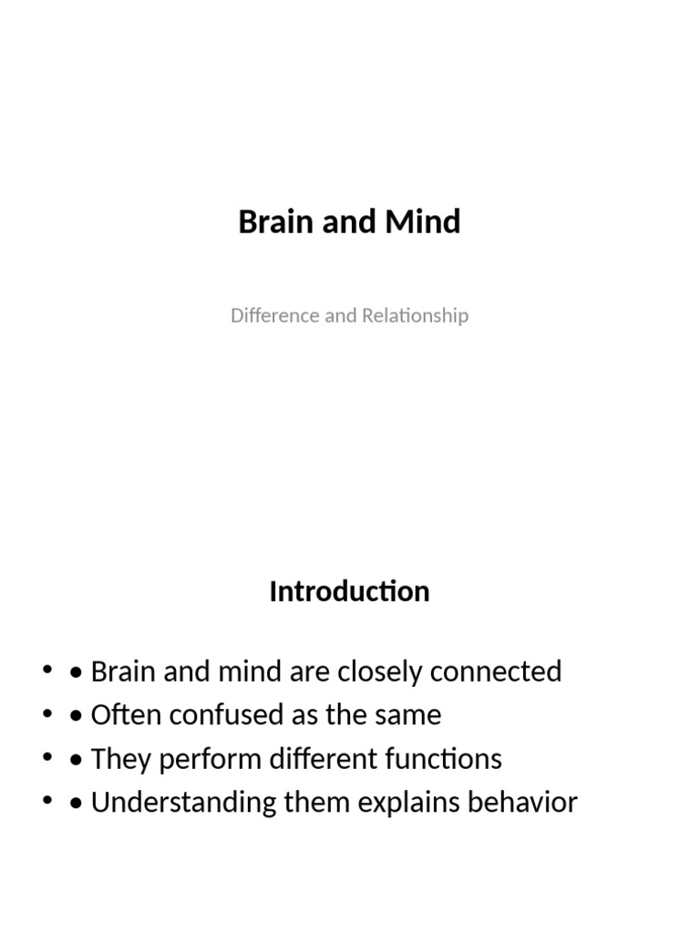 Brain vs. Mind: Key Differences Explained | PDF