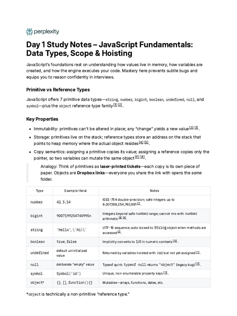 JavaScript Data Types and Scope Explained | PDF | Scope (Computer ...