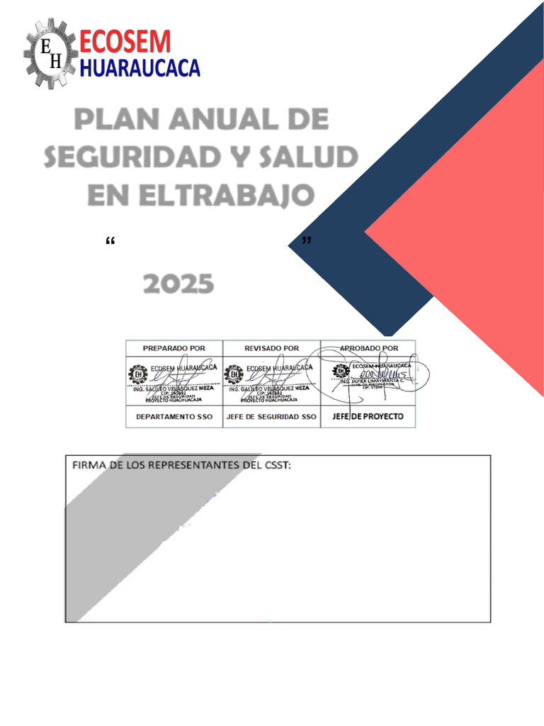 Plan Anual de Seguridad 2025 | PDF | Seguridad y salud ocupacional ...