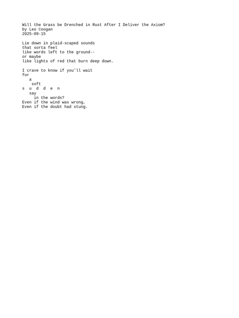 Will the Grass Be Drenched in Rust After I Deliver the Axiom | PDF
