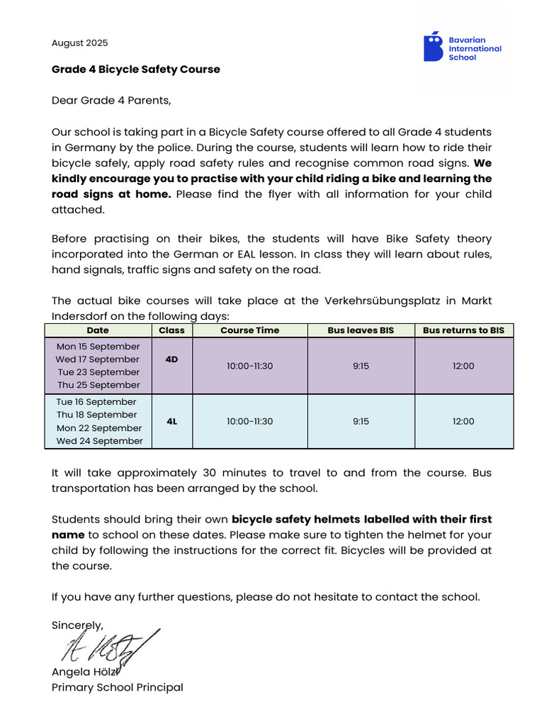 Grade 4 Bicycle Safety Course Details | PDF | Cycling Infrastructure ...