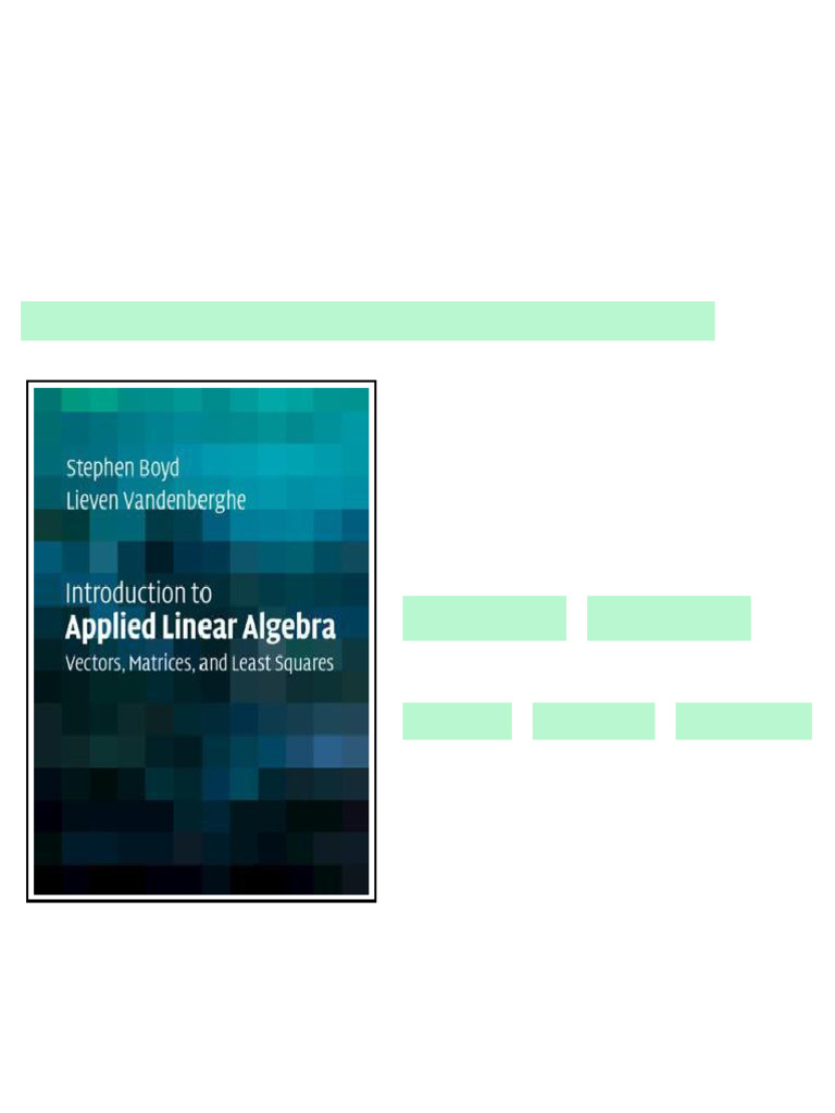 Solution Manual for Introduction to Applied Linear Algebra 1st by Boyd ...