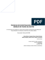 TECNICAS DE INVESTIGACION PARA EL MANEJO DE FAUNA SILVESTRE