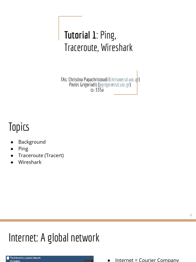 Network Tools: Ping, Traceroute, Wireshark | PDF | Internet Protocols ...