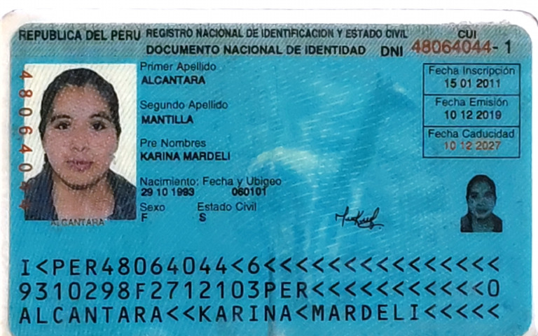 Republica Del Peru Registro Nacional de Identificacion y Estado Civil ...