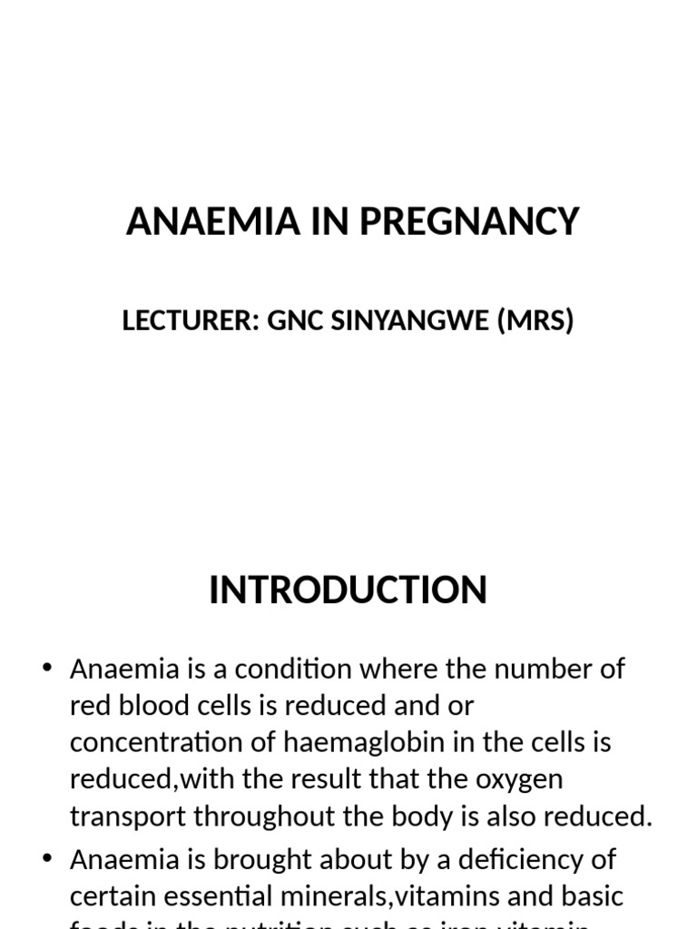 Understanding Anaemia in Pregnancy | PDF | Anemia | Hematology