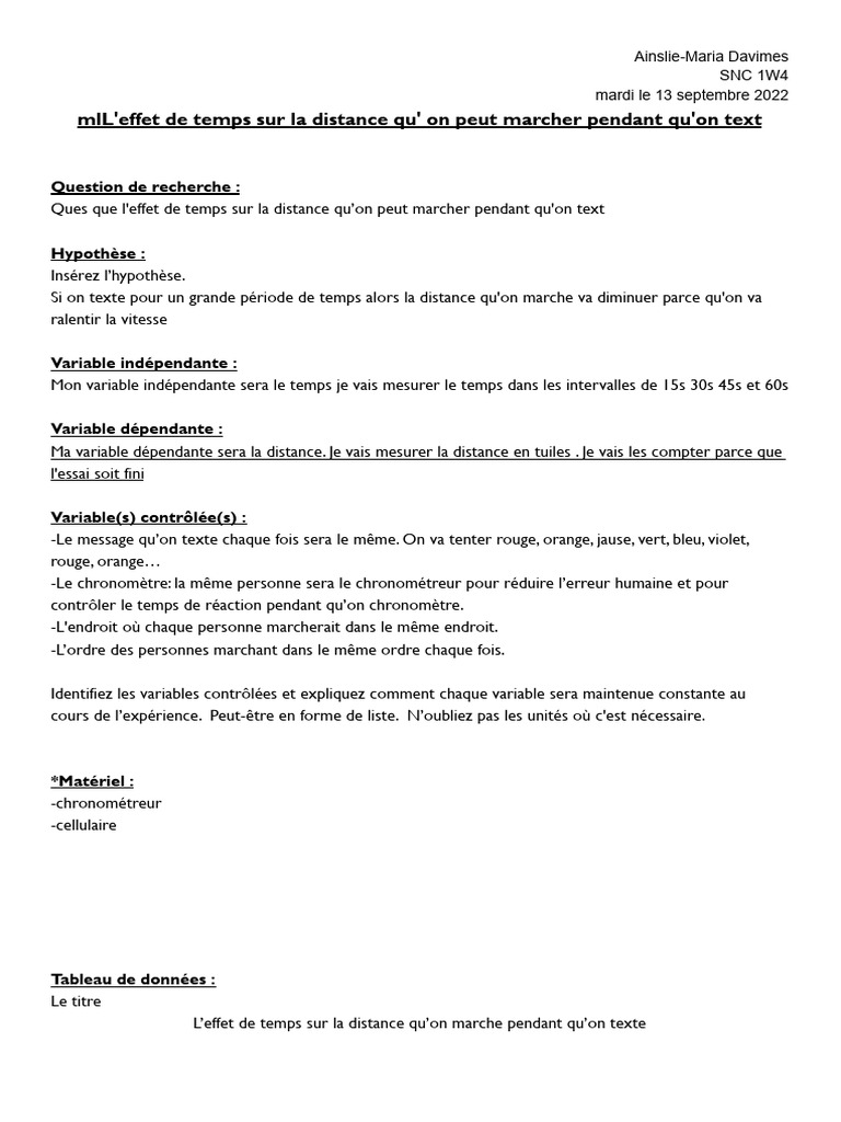 Effet du temps sur la marche en textant | PDF