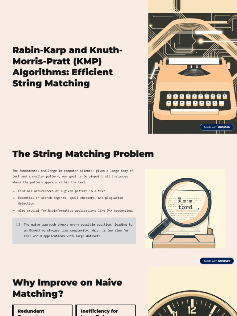 Rabin Karp and Knuth Morris Pratt KMP Algorithms Efficient String ...
