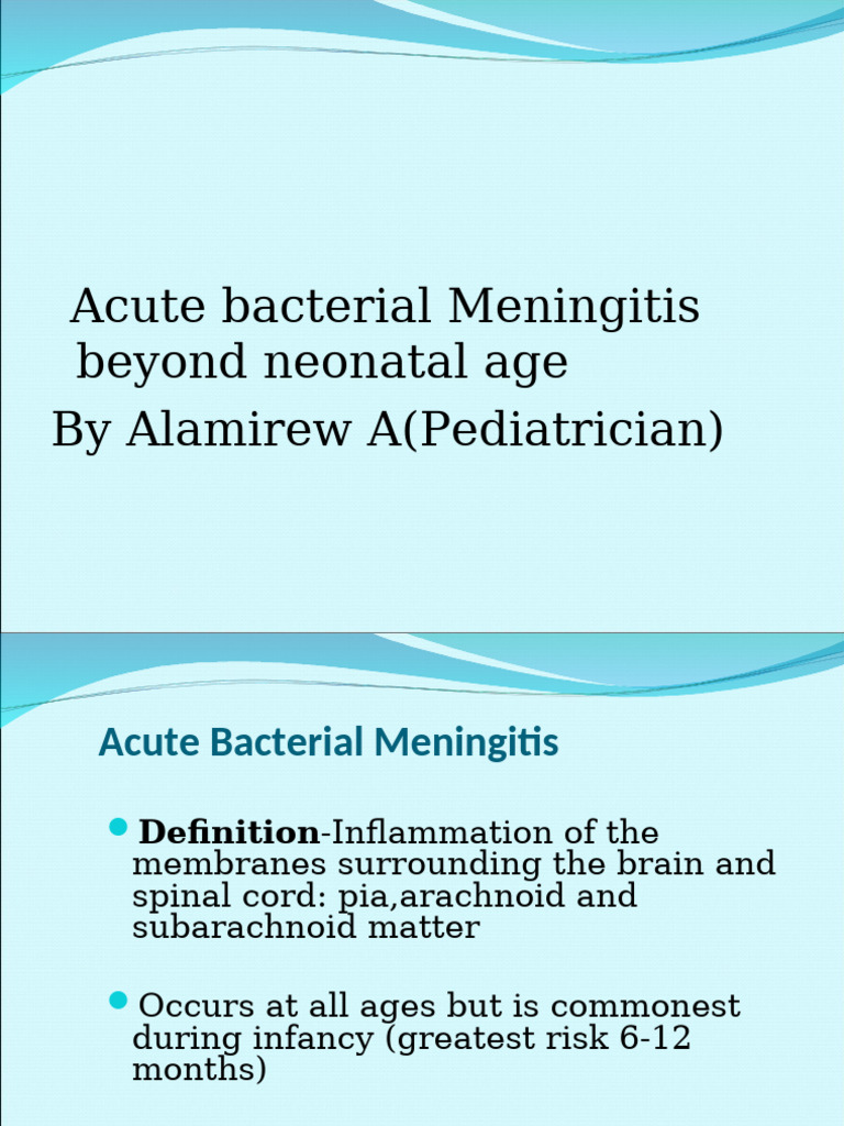 Acute Bacterial Meningitis Overview | PDF | Meningitis | Immunology