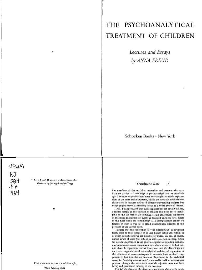 Psychoanalytic Treatment of Children | PDF | Psychoanalysis ...
