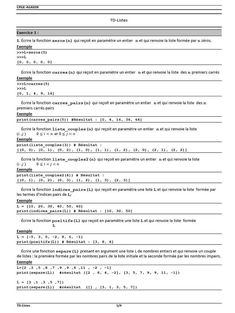 Fonctions Python pour listes et statistiques | PDF | Mathématiques