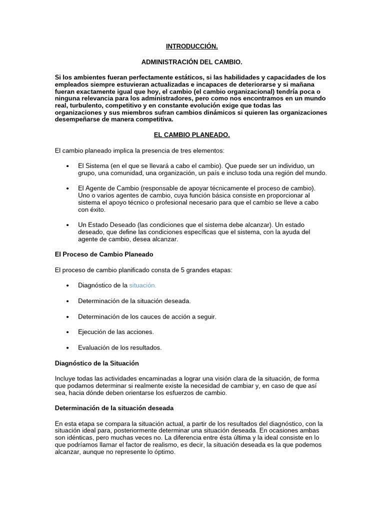Estrategias para el Cambio Organizacional | PDF | Planificación ...