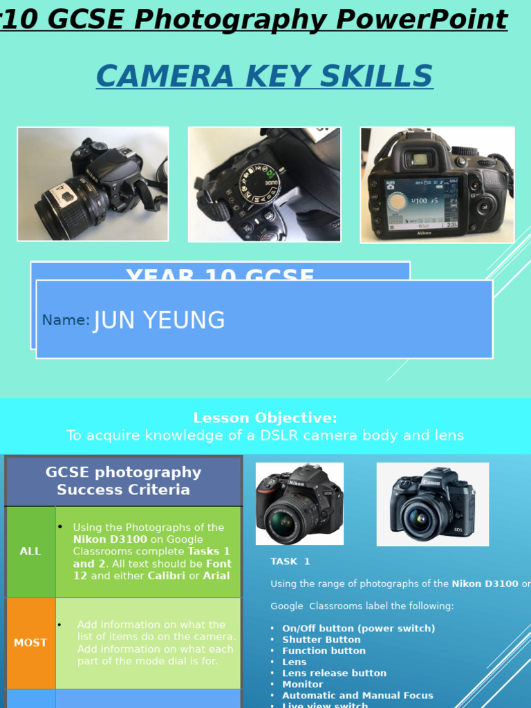 Yr10 GCSE Photography coursework | PDF | Shutter Speed | Aperture