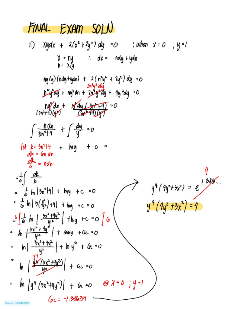 Math 15 Final Exam Solution 1st Sem 25 26 | PDF