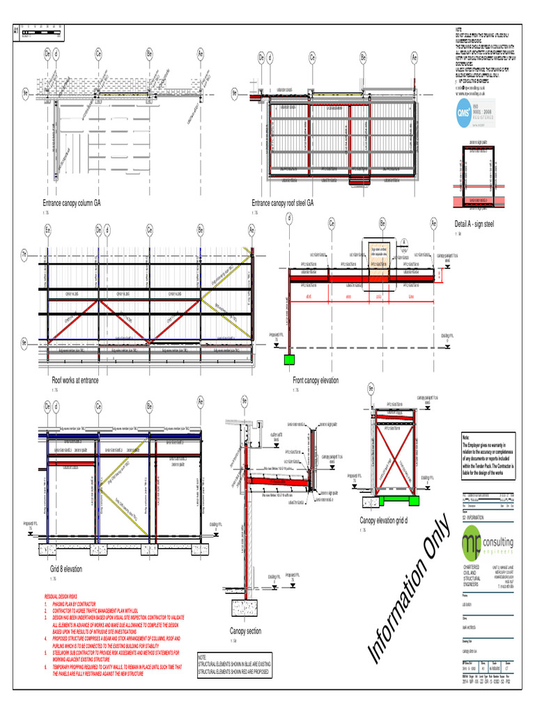 Canopy Steel General Arrangement Drawing | PDF