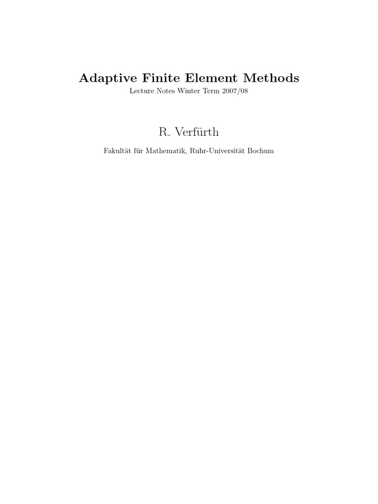 Adaptive Finite Element Methods Overview | PDF | Finite Element Method ...