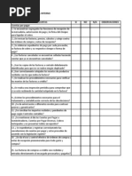 Cuestionario Control Interno - Caja | PDF | Cheque | Bancos