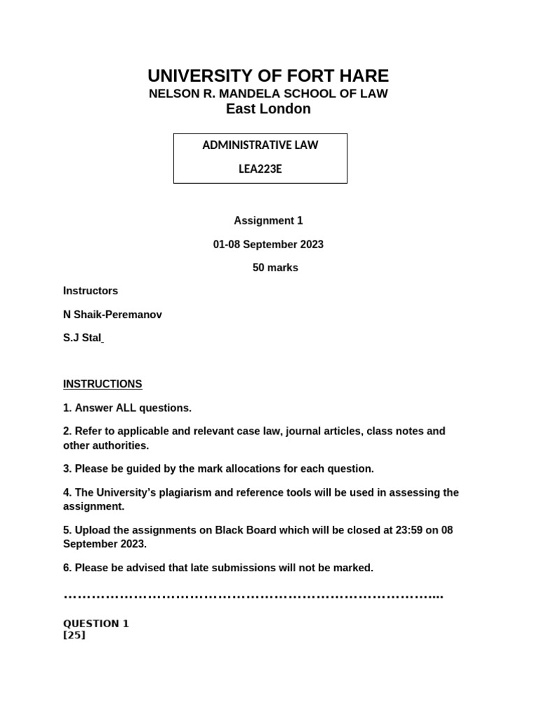 Law Assignment on Administrative Issues | PDF | Lawyer | Government