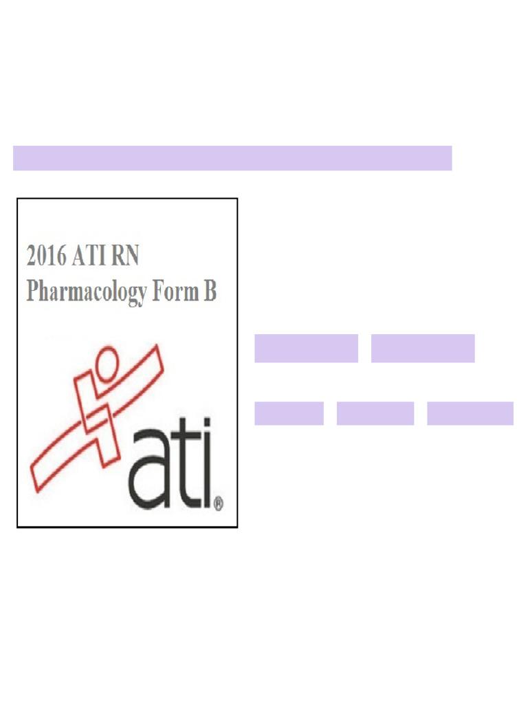 ATI RN Proctored Pharmacology Form B 2016 Complete Edition | PDF ...