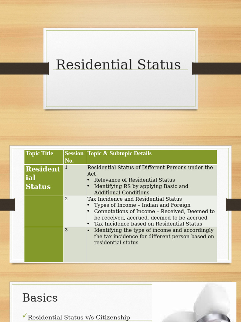 Understanding Residential Status for Taxation | PDF | Taxation | Economies