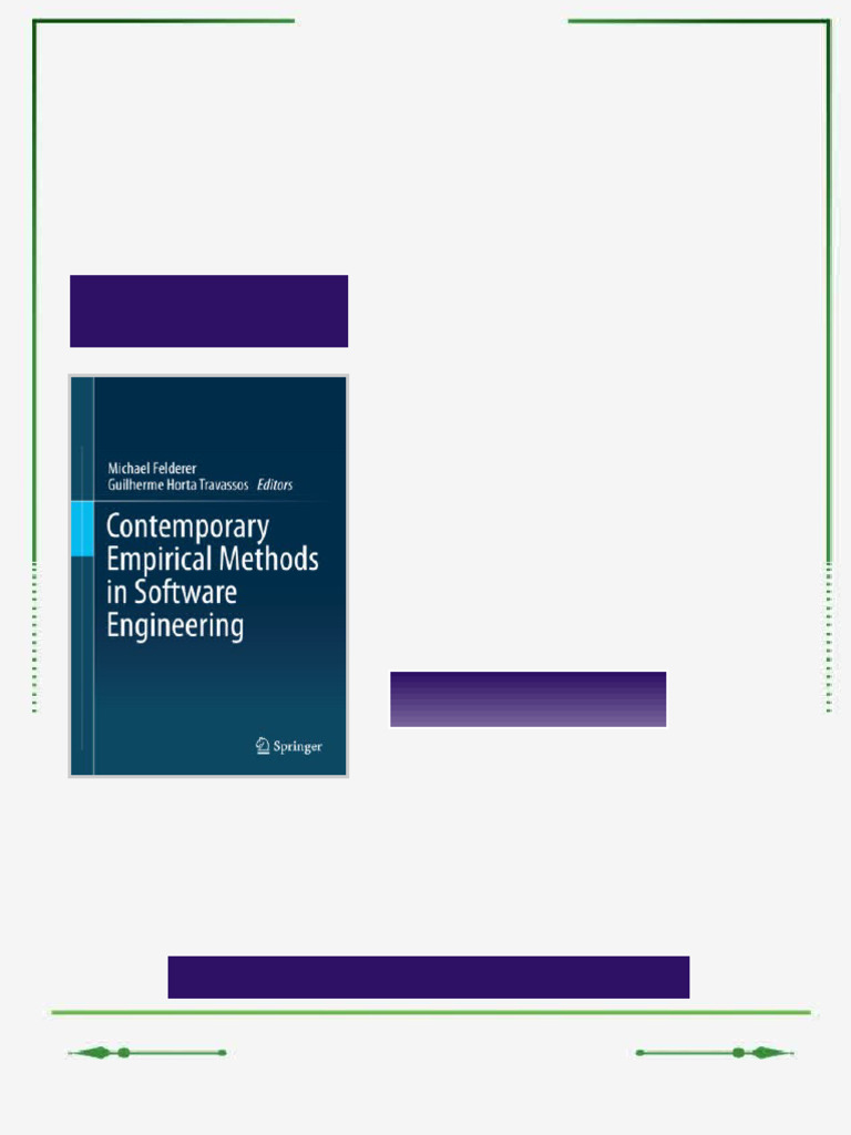 Contemporary Empirical Methods in Software Engineering Michael Felderer ...