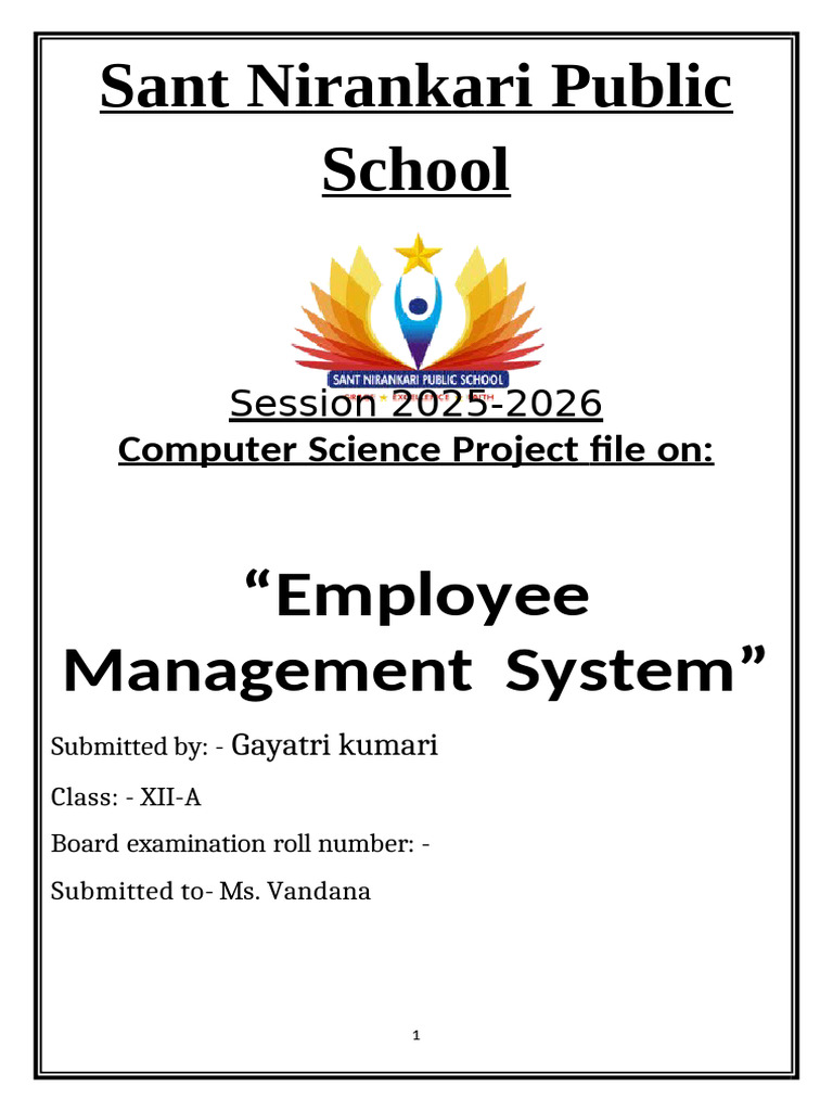 Gayatri CS Project File | PDF | Databases | Computer Programming