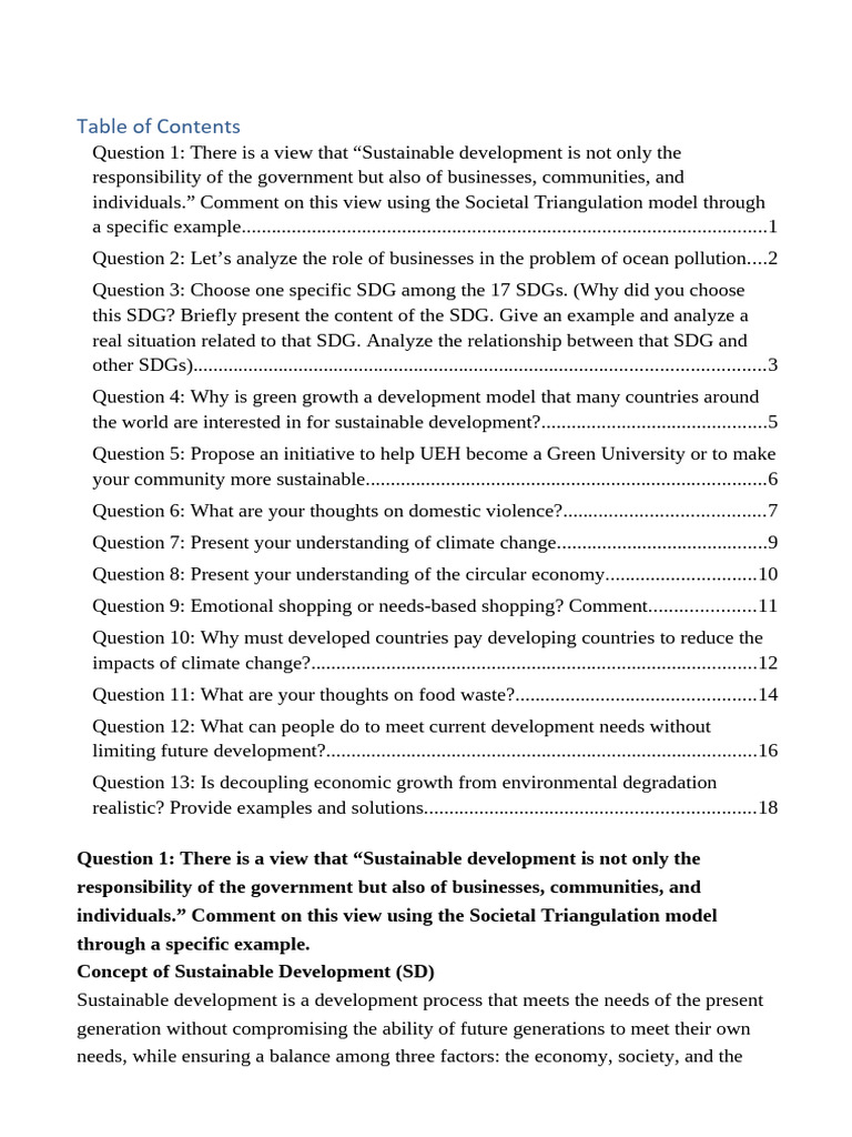 Sustainable Development and Stakeholder Roles | PDF | Cost Of Living ...