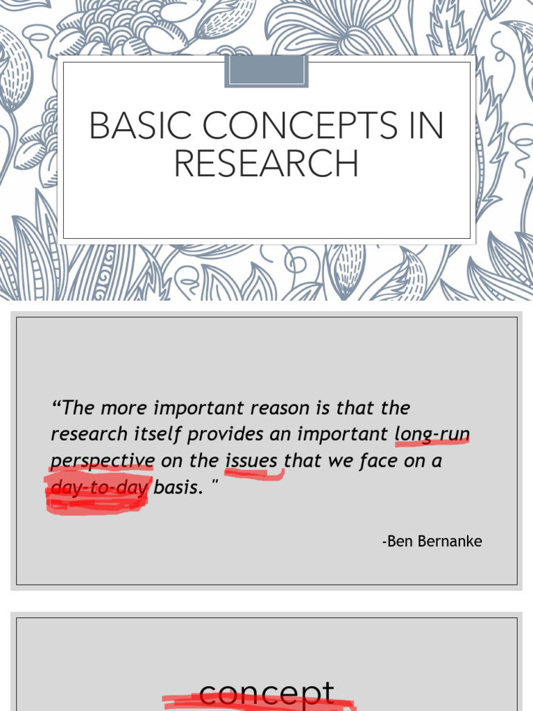 Key Research Concepts Explained | PDF | Knowledge | Theory