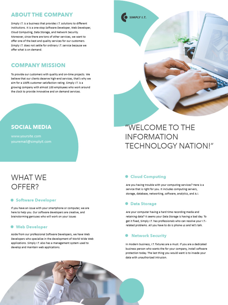 Bi-fold Software Company Brochure Template (1) | PDF | Information ...