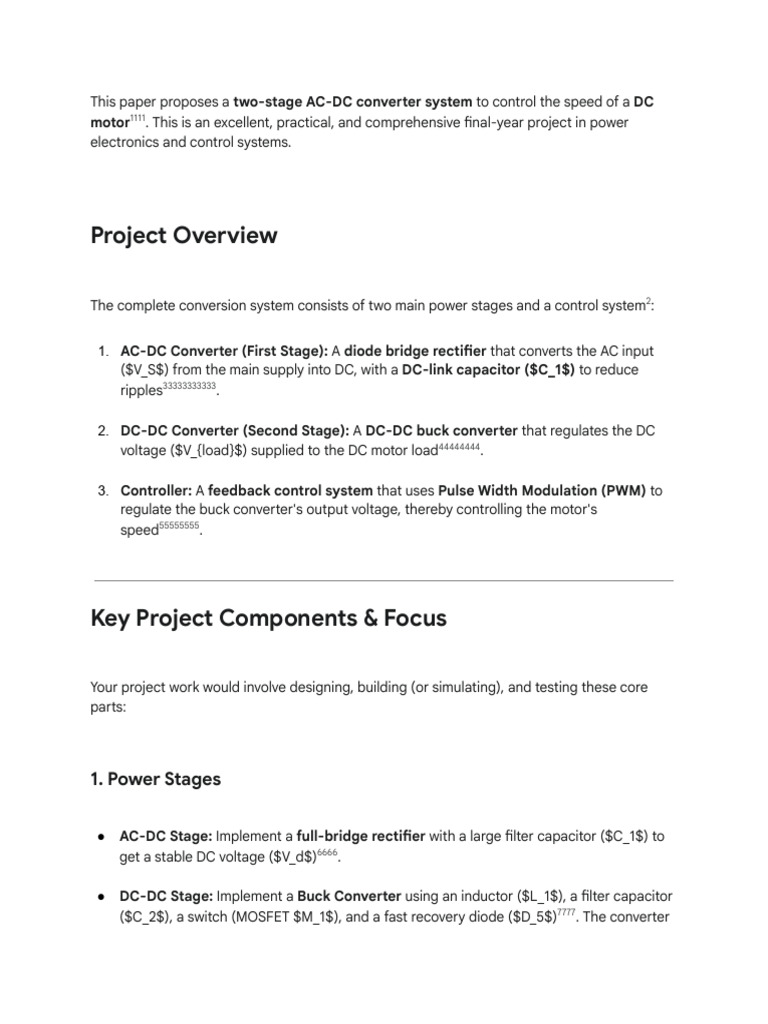 Two Stage AC - DC Converter System | PDF | Rectifier | Electrical ...