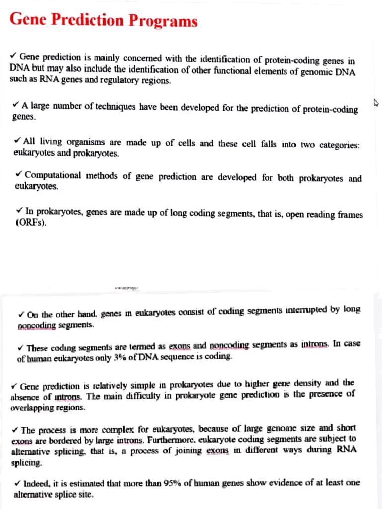 Gene Prediction Programs | PDF | Promoter (Genetics) | Gene