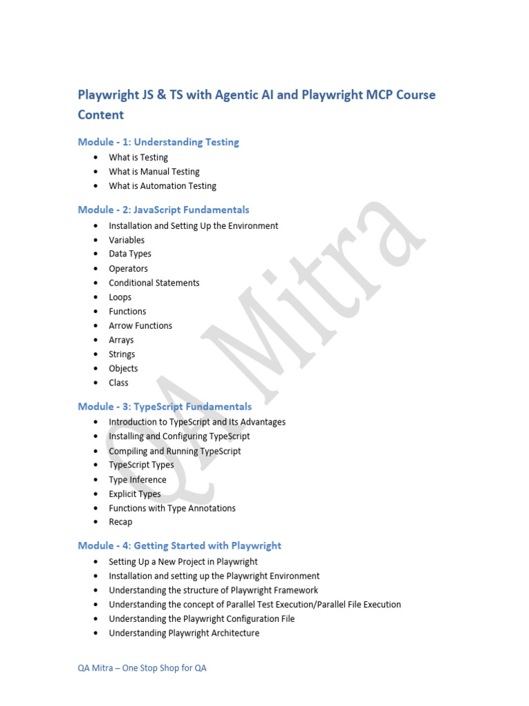 Playwright Automation Course Overview | PDF | Computer Engineering ...