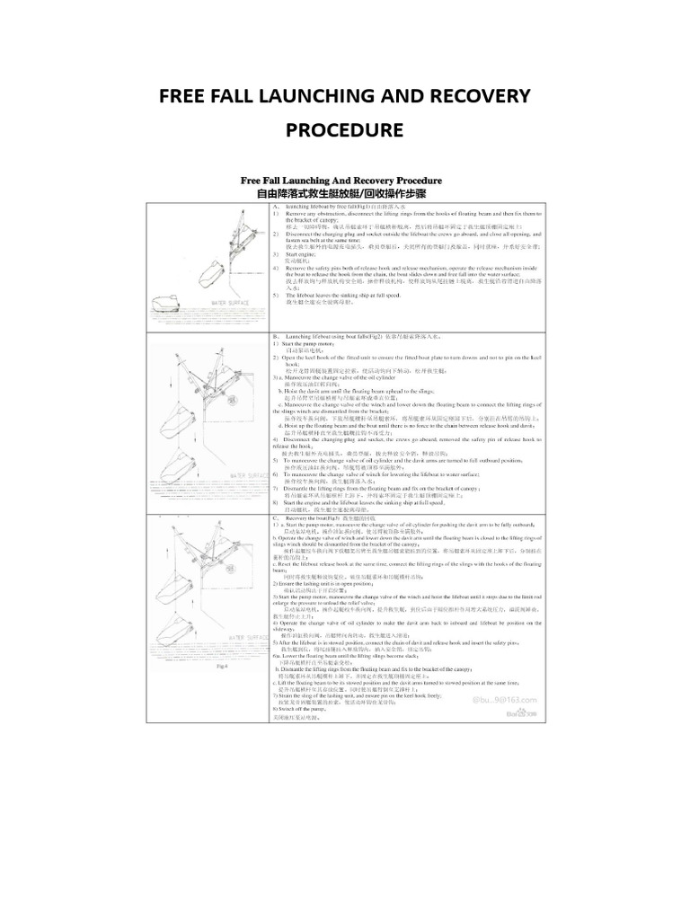 Free Fall Launching and Recovery Procedure | PDF