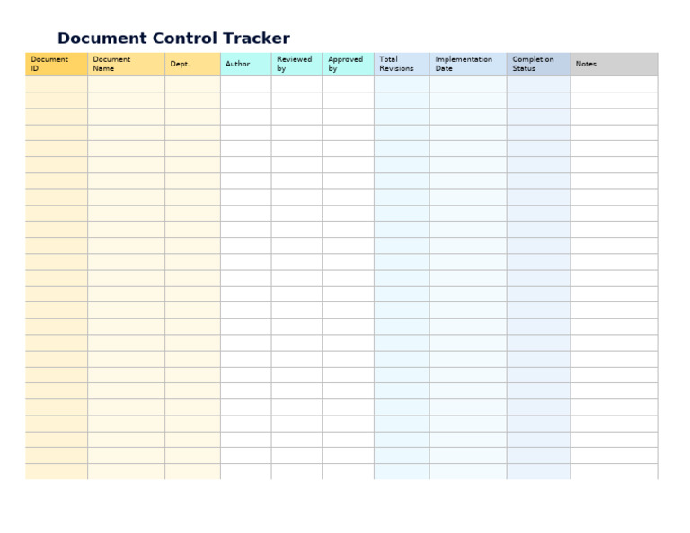 IC Document Control Tracker Template 12215 Example | PDF