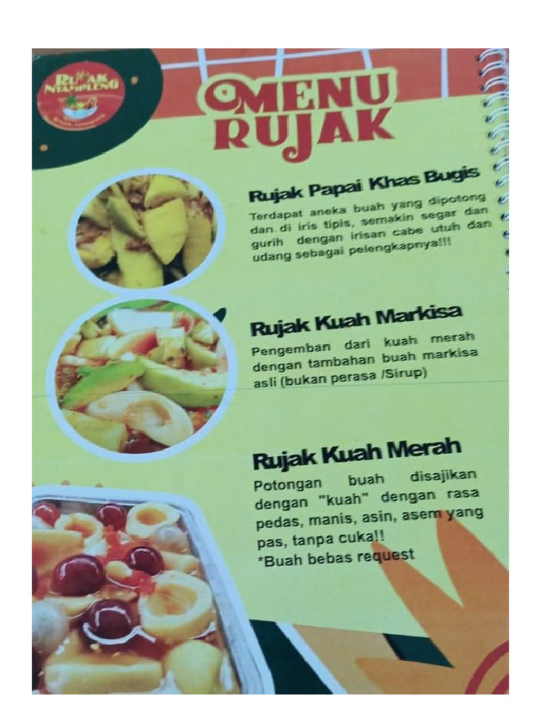 Menu Rujak | PDF