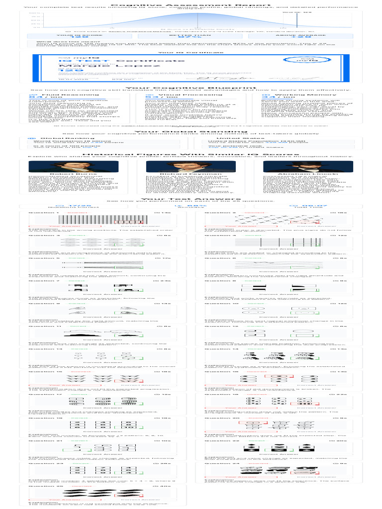 Cognitive Assessment Results & Insights | PDF